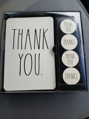 Rae Dunn NIB "THANK YOU" Cards, Envelopes & Stickers (12 Count)